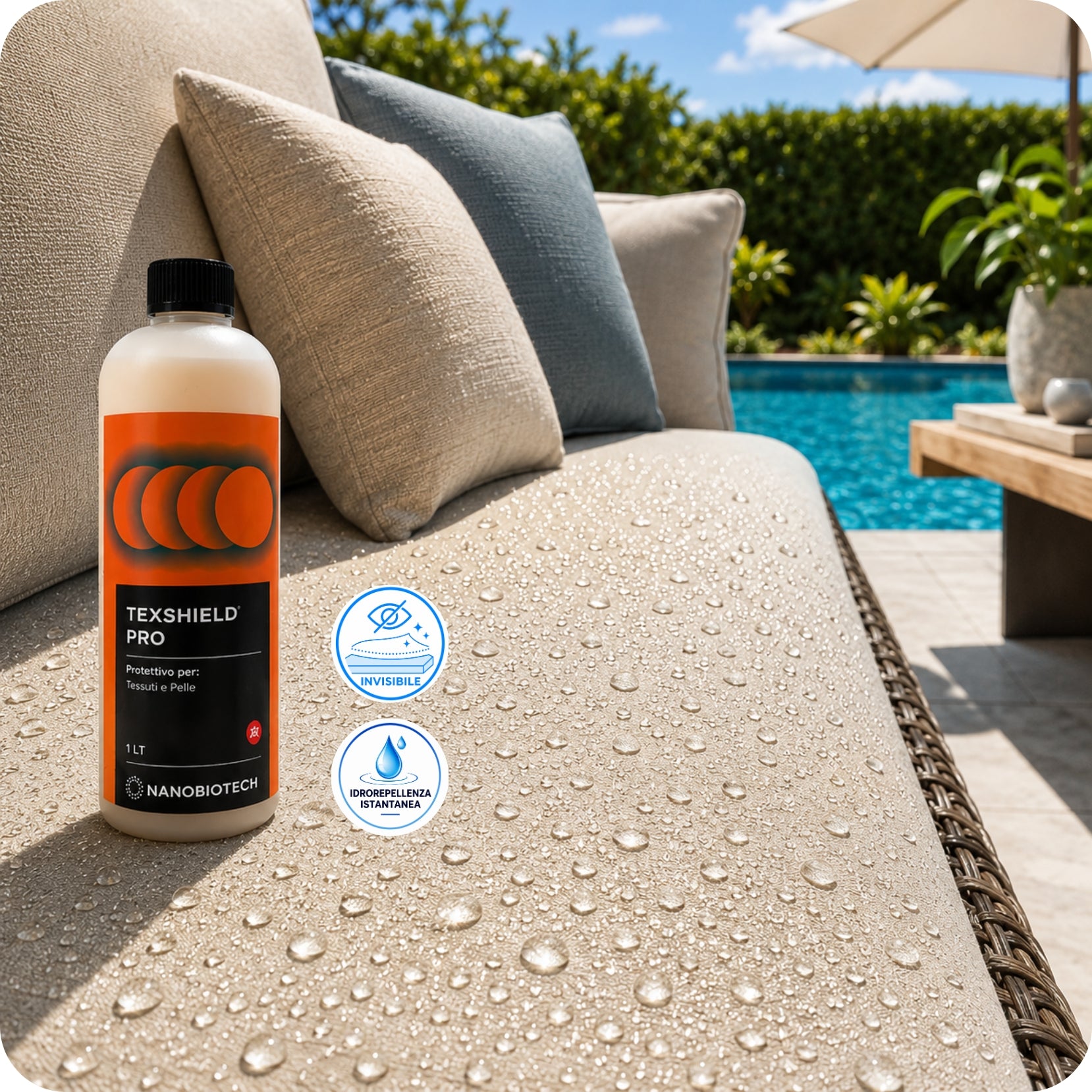 TEXSHIELD PRO Protezione Nanotecnologica per Tessuti — Effetto Goccia Garantito - PER AUTO E IMBARCAZIONI [17]